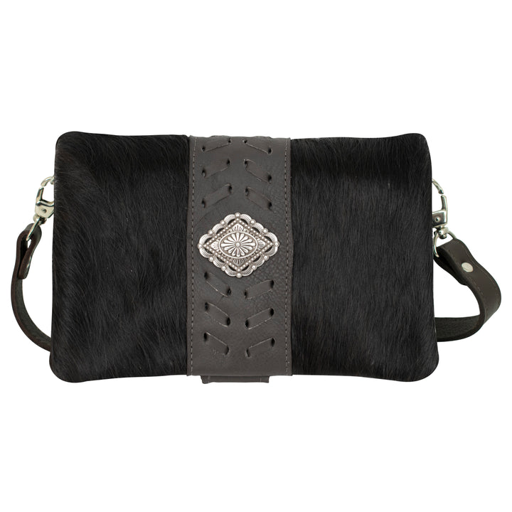 Large Grab-And-Go Foldover Crossbody Brindle Hair-On