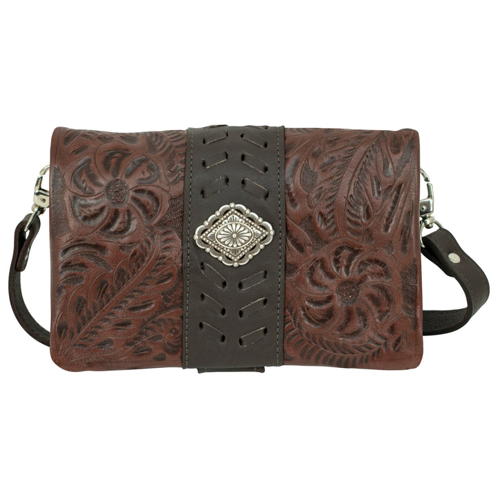 Large Grab-And-Go Foldover Crossbody Chestnut Brown