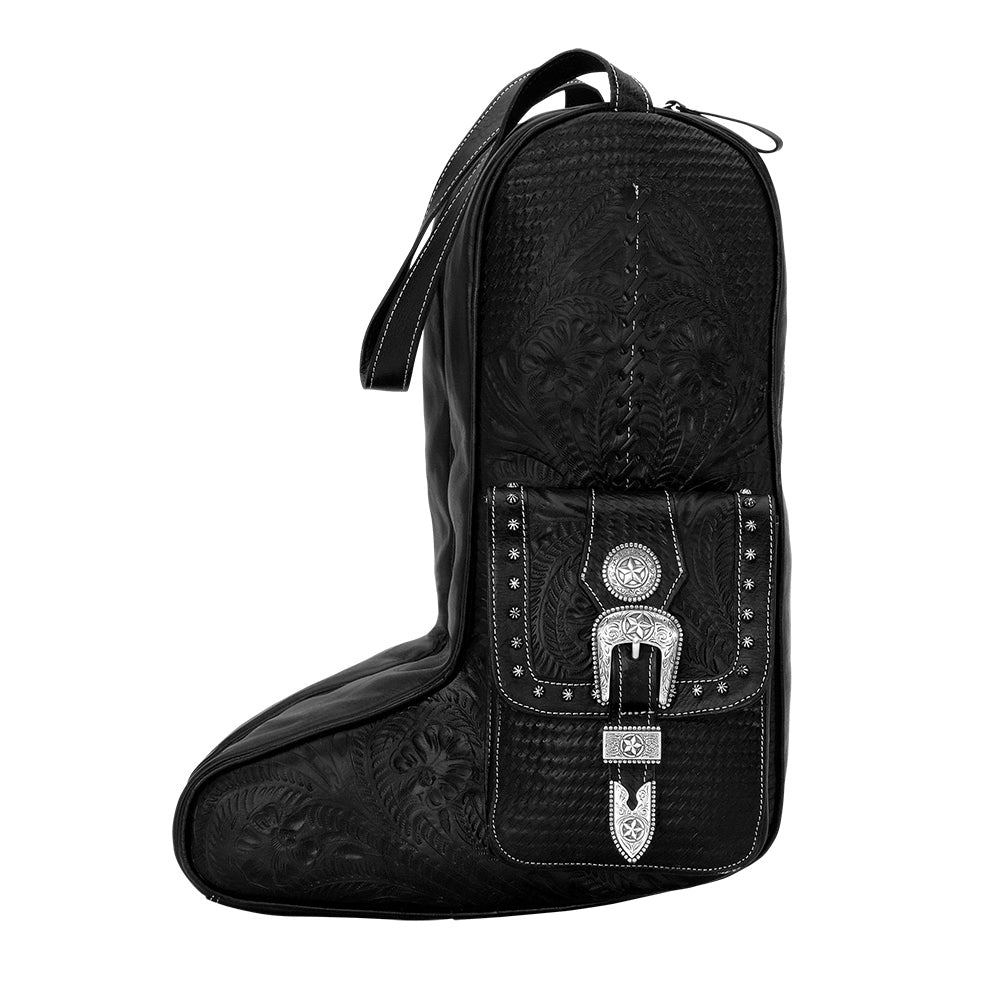 Retro Romance Boot Bag Black Tooled