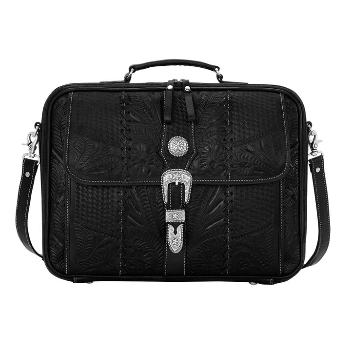 Retro Romance Laptop Briefcase Black Tooled