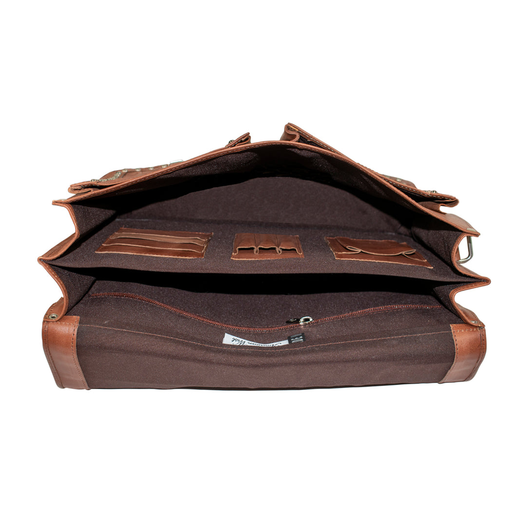 Retro Romance Multi Compartment Laptop Briefcase With Pockets