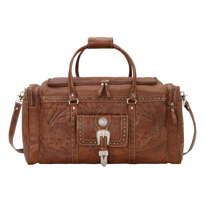 Retro Romance Zip Around Rodeo Bag With Front Pouch And Side Zipper Pockets Antique Brown