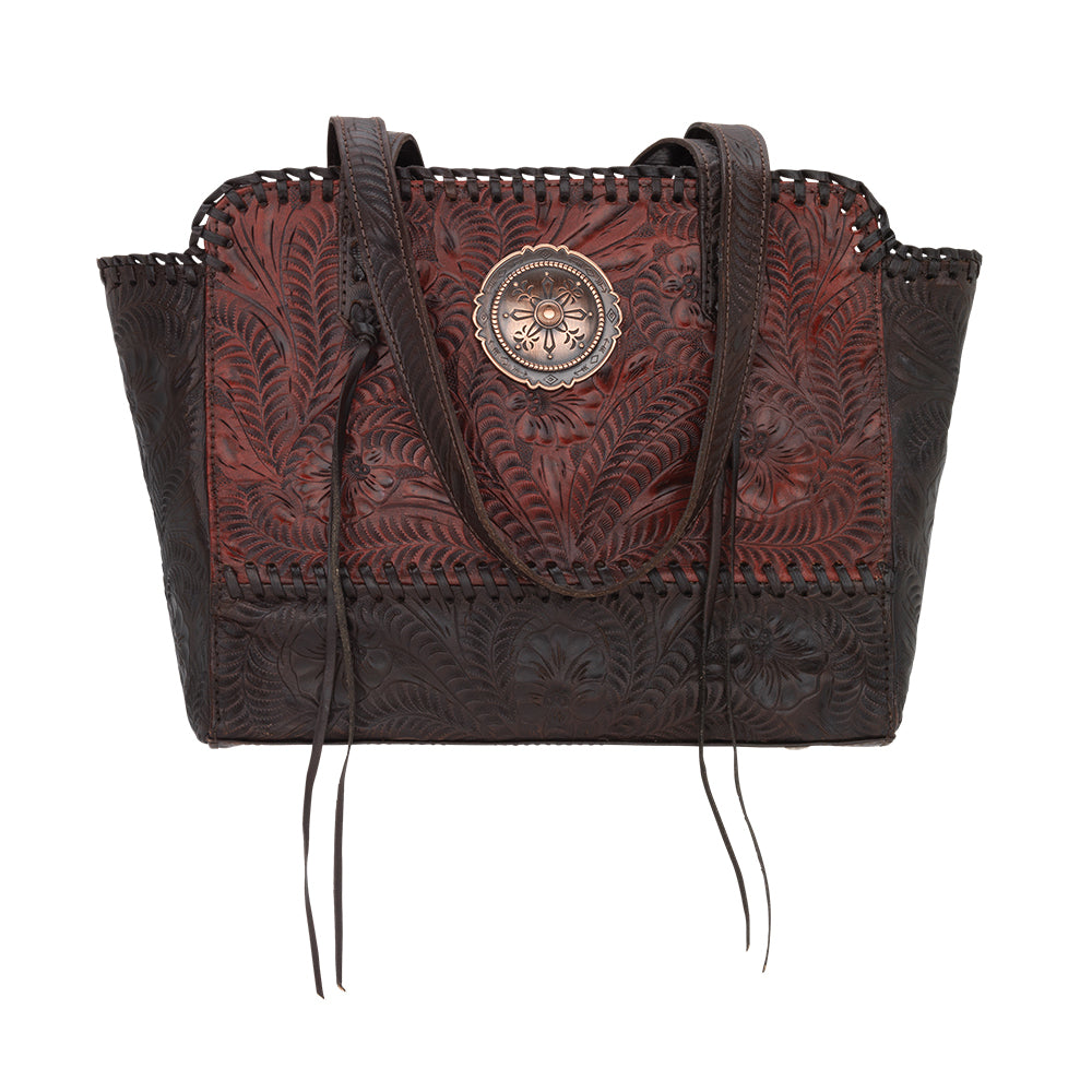 Annie's Secret Collection Zip Top Tote With Secret Compartment Crimson