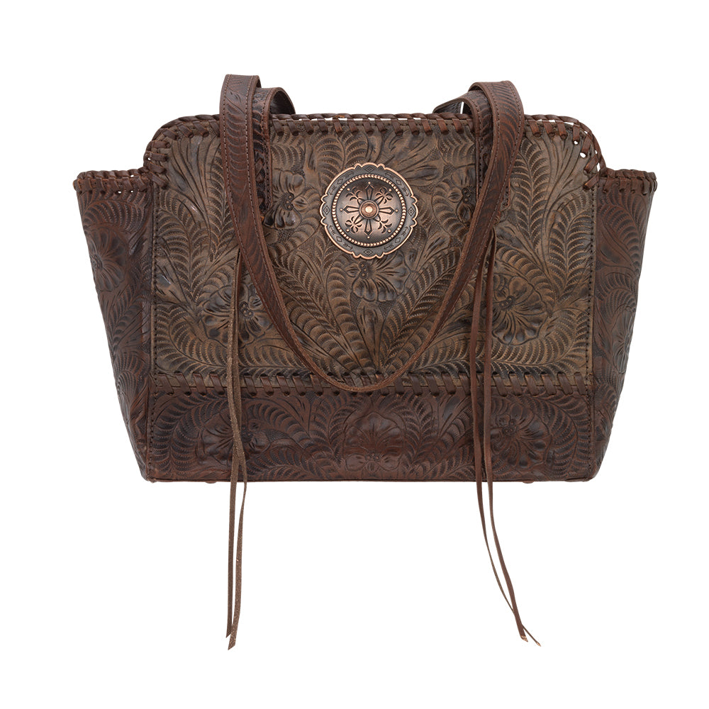 Annie's Secret Collection Zip Top Tote With Secret Compartment Distressed Charcoal