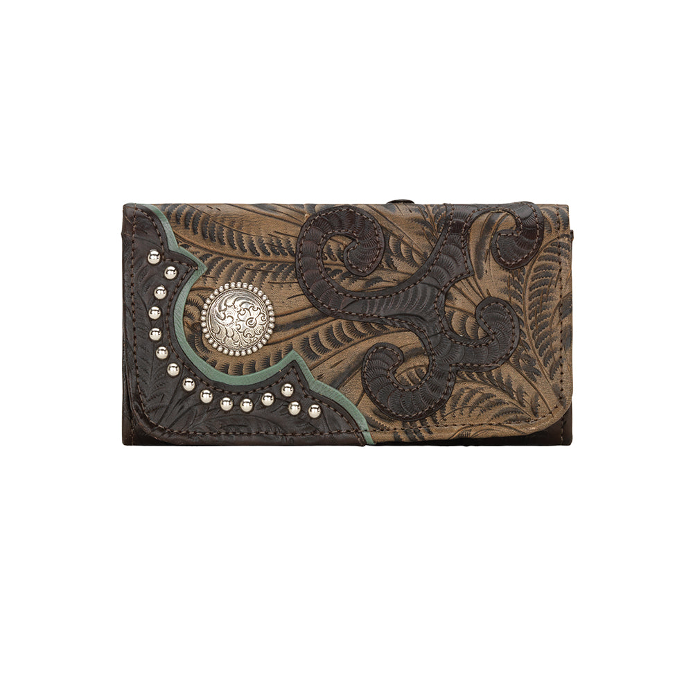 Annie's Secret Collection Ladies' Tri-Fold Wallet Chocolate