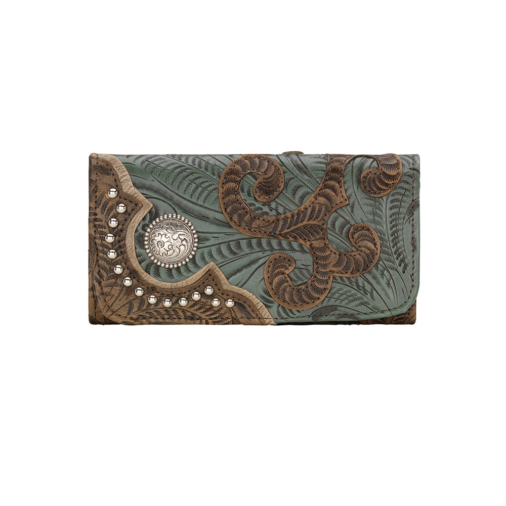 Annie's Secret Collection Ladies' Tri-Fold Wallet Distressed Charcoal