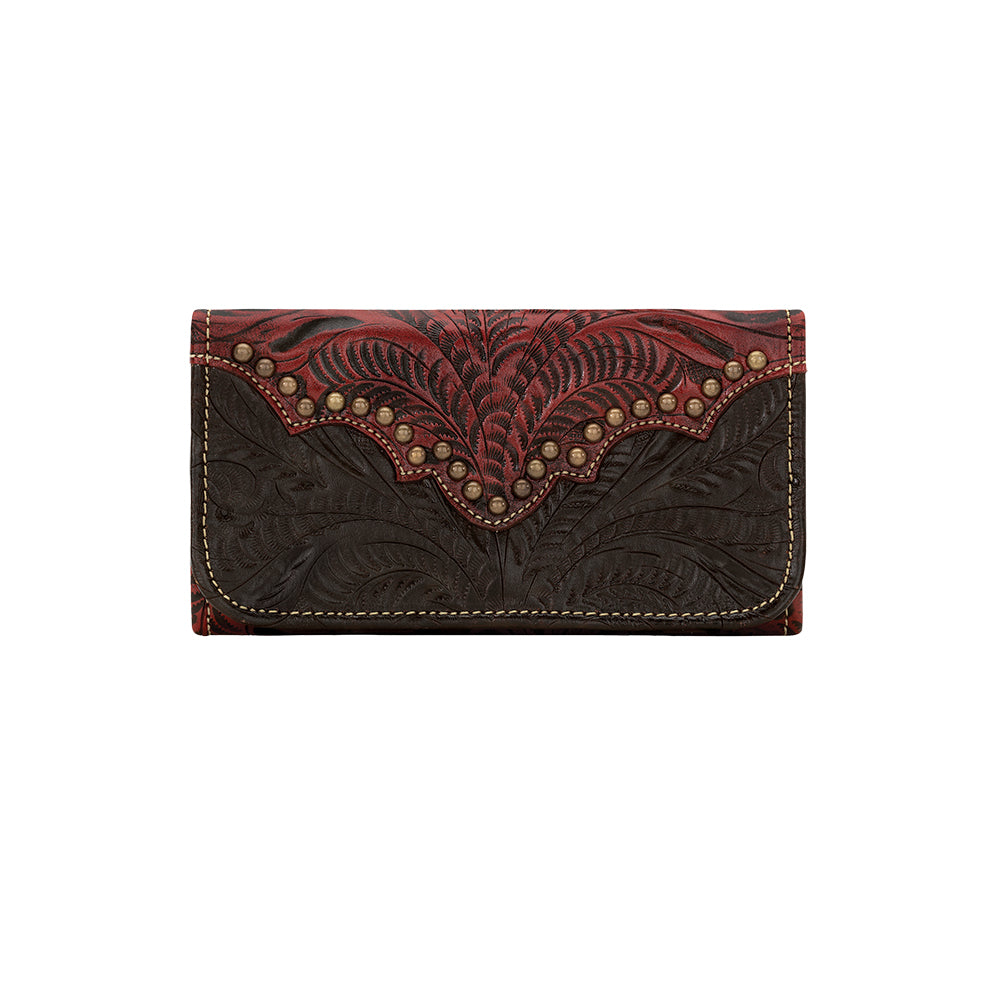 American West Annie's Secret Collection Tri-Fold Ladies' Wallet Chocolate