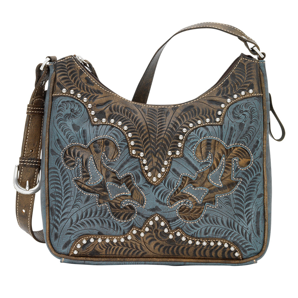 Annie's Secret Collection Shoulder Bag With Secret Compartment Denim Blue