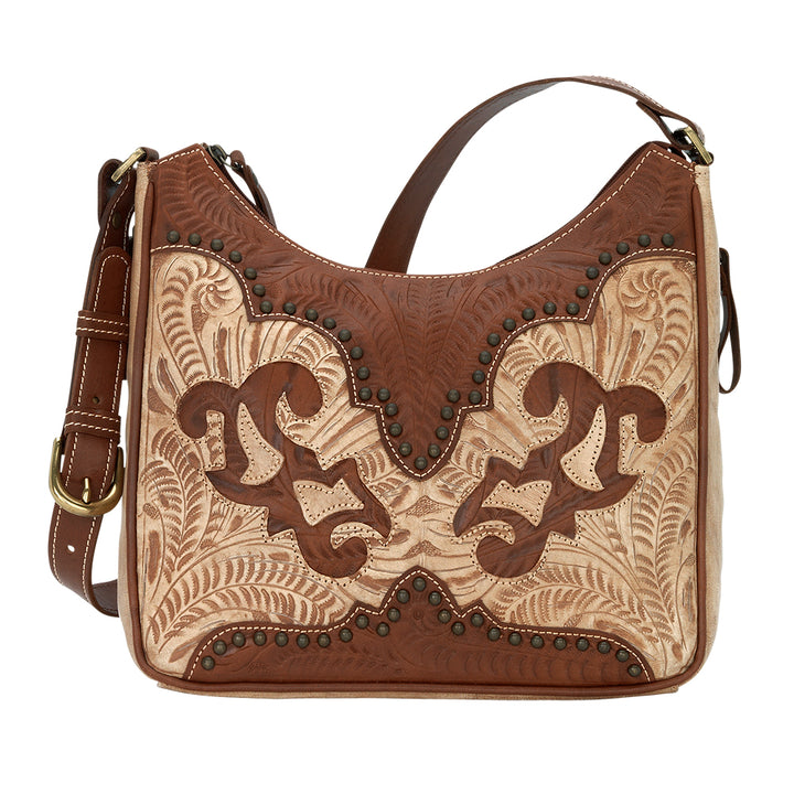 Annie's Secret Collection Shoulder Bag With Secret Compartment Distressed Cream