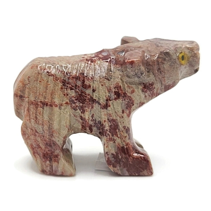 Bear Dolomite Spirit Animal Figurine C - Reddish Tan