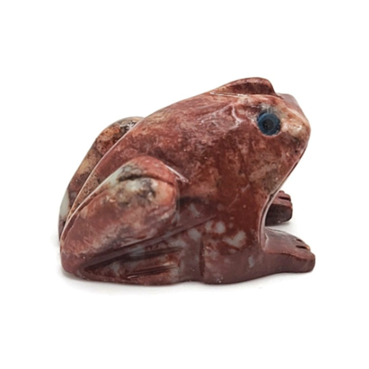 Frog Dolomite Spirit Animal Figurine A - Red