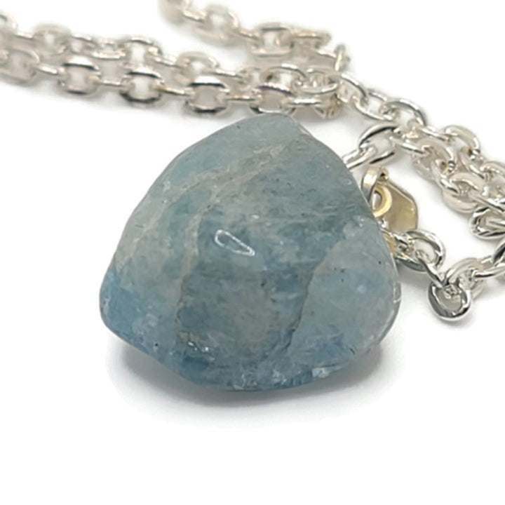 Aquamarine Tumbled Gemstone Pendant Necklace