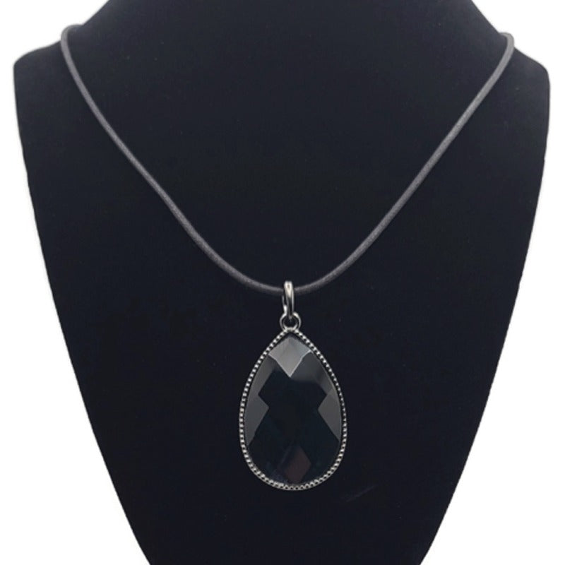 Black Faceted Necklace