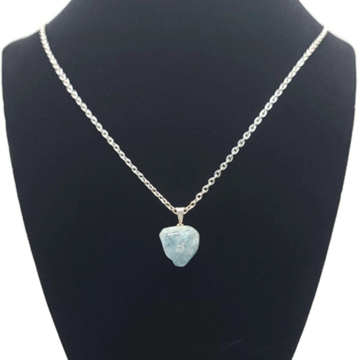 Aquamarine Tumbled Gemstone Pendant Necklace