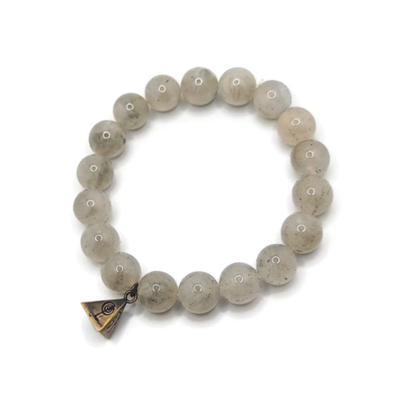 Moonstone Elastic 10 mm Round Bead Bracelet