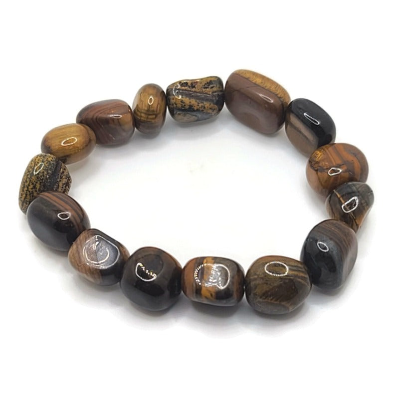 Tiger's Eye Elastic Tumbled Stone Bracelet