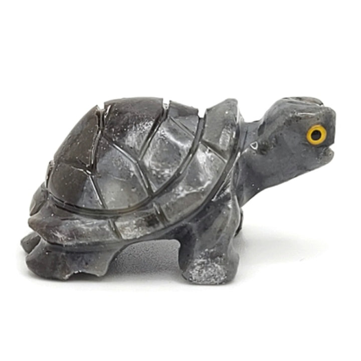 Turtle Dolomite Spirit Animal Figurine A - Dark Gray