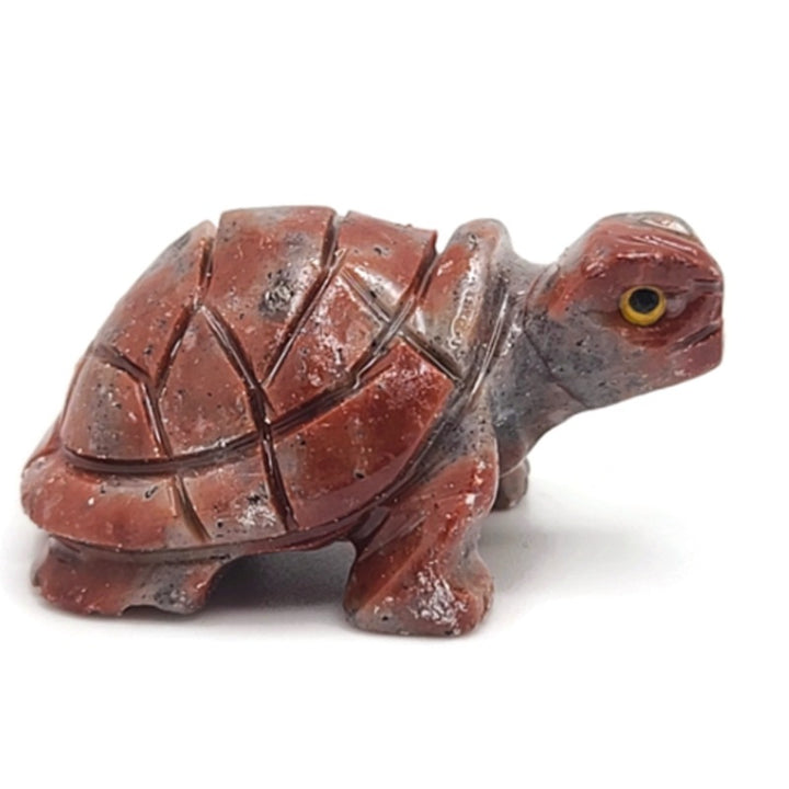 Turtle Dolomite Spirit Animal Figurine D - Red