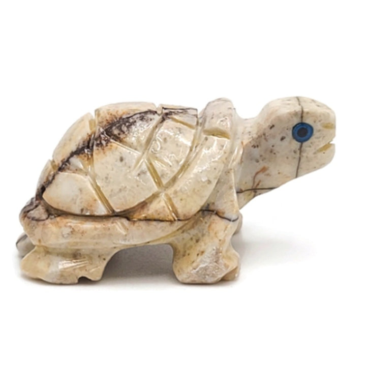 Turtle Dolomite Spirit Animal Figurine E-Whitish Yellow