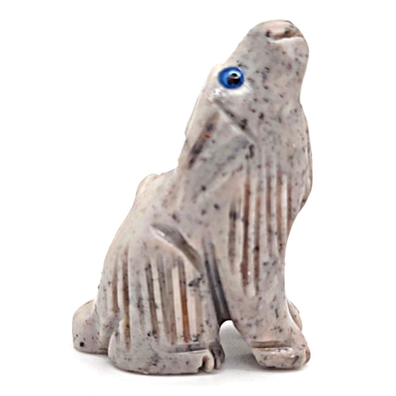 Wolf Dolomite Spirit Animal Figurine D - Ivory