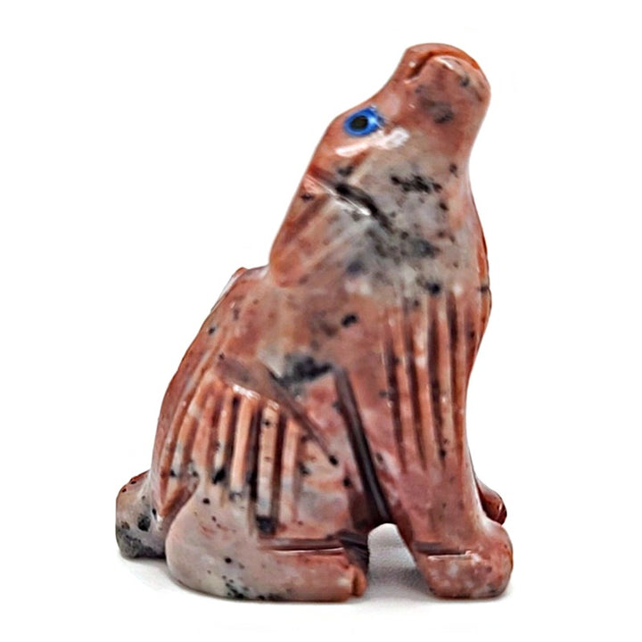 Wolf Dolomite Spirit Animal Figurine A - Red