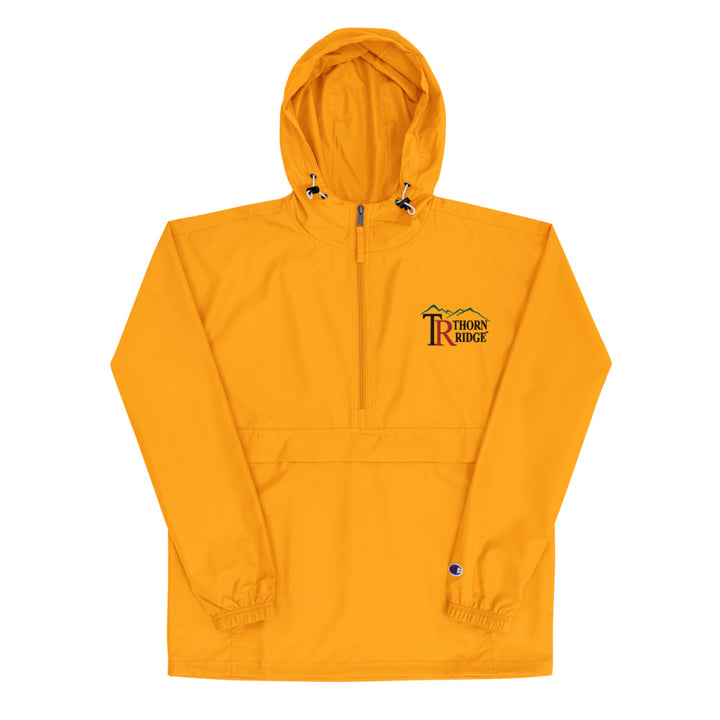 Embroidered Champion Packable Jacket Gold