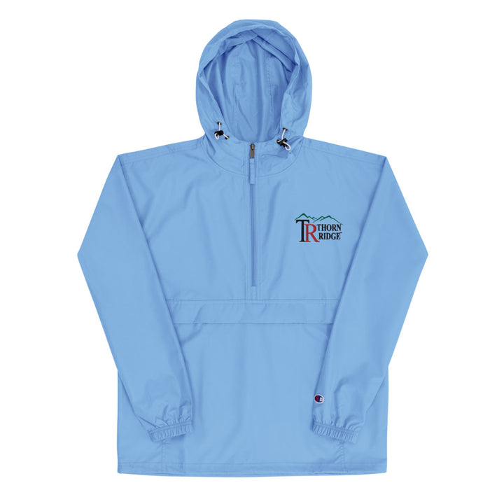 Embroidered Champion Packable Jacket Light Blue