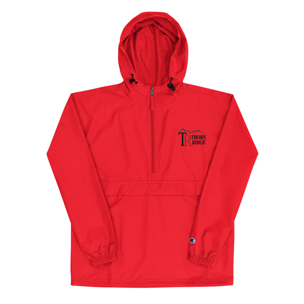 Embroidered Champion Packable Jacket Scarlet