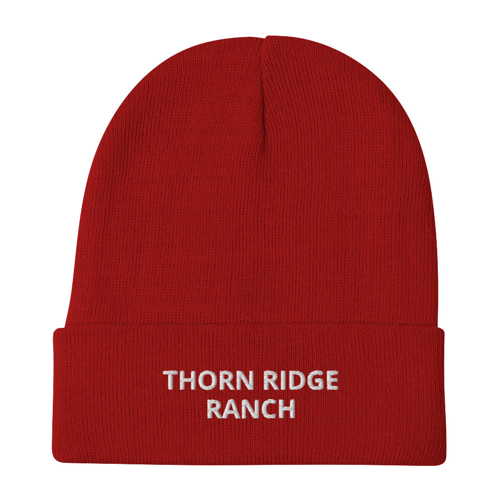 Embroidered Beanie Red