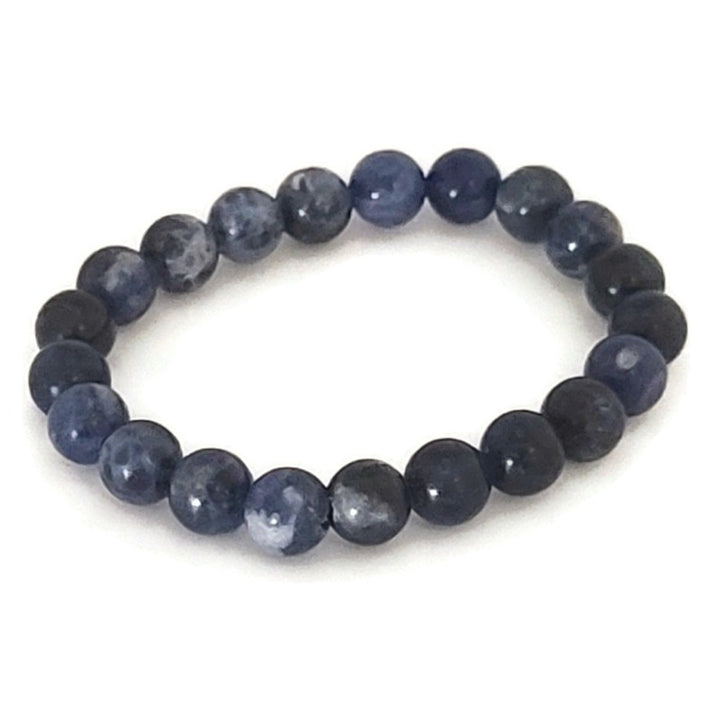 Thorn Ridge Lapis Lazuli Elastic 8 mm Round Bead Bracelet