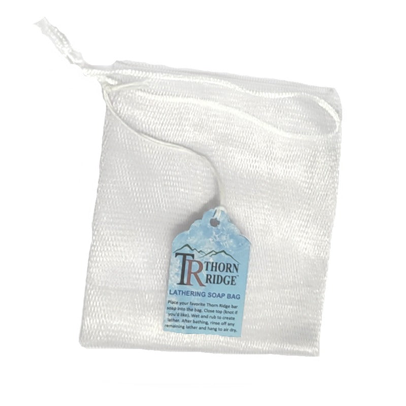 Thorn Ridge white nylon lathering soap bag.