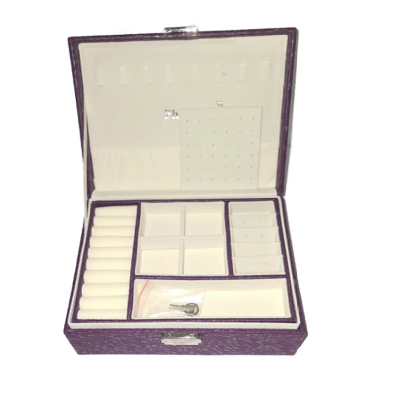 Phylux 2-Layer PU Leather Purple Violet Jewelry Box Interior
