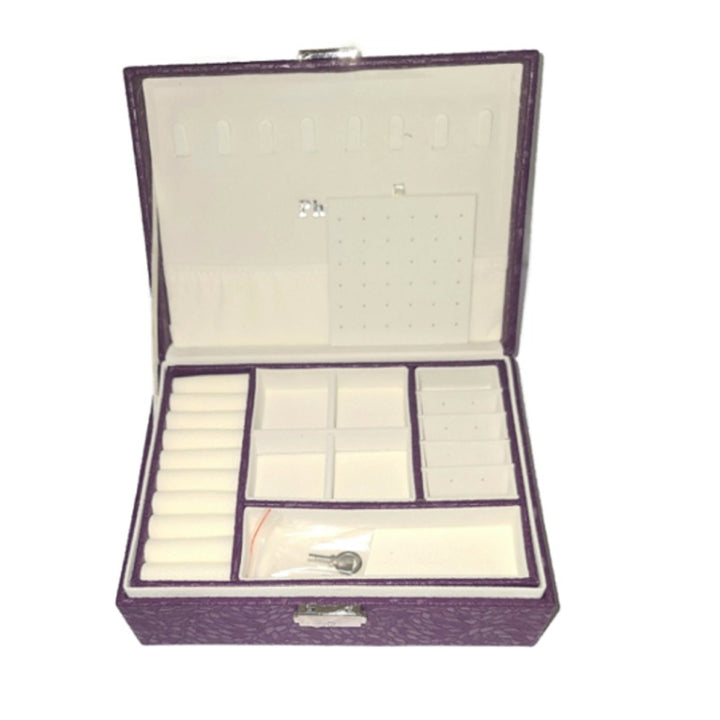 Phylux 2-Layer PU Leather Purple Violet Jewelry Box Interior