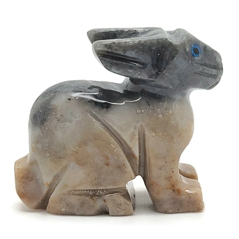 Thorn Ridge Rabbit Dolomite Spirit Animal Figurine A - Gray & Tan