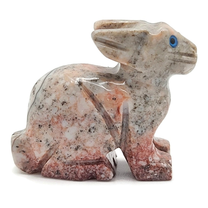 Thorn Ridge Rabbit Dolomite Spirit Animal Figurine C -Tan & Red