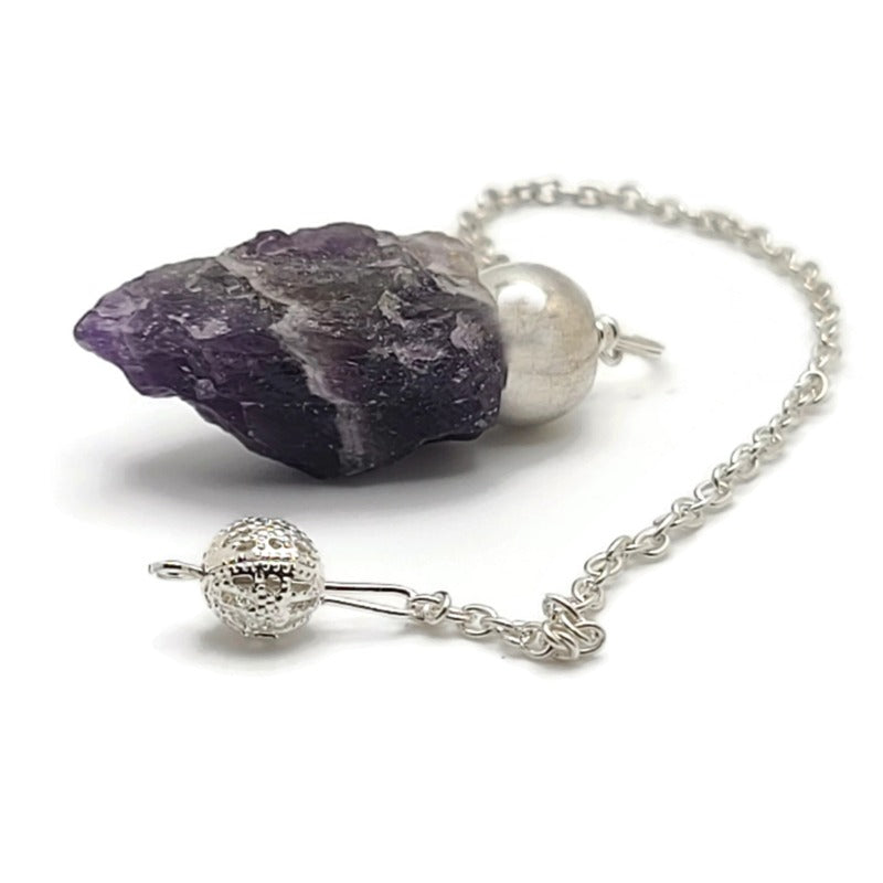 Rough Cut Amethyst Pendulum