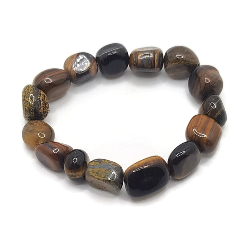 Thorn Ridge Tiger's Eye Elastic Tumbled Stone Bracelet