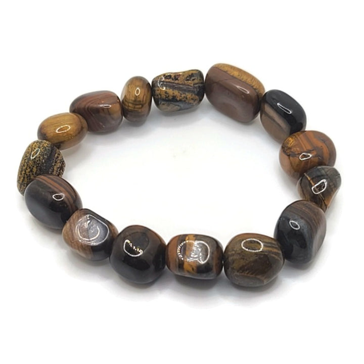 Thorn Ridge Tiger's Eye Elastic Tumbled Stone Bracelet