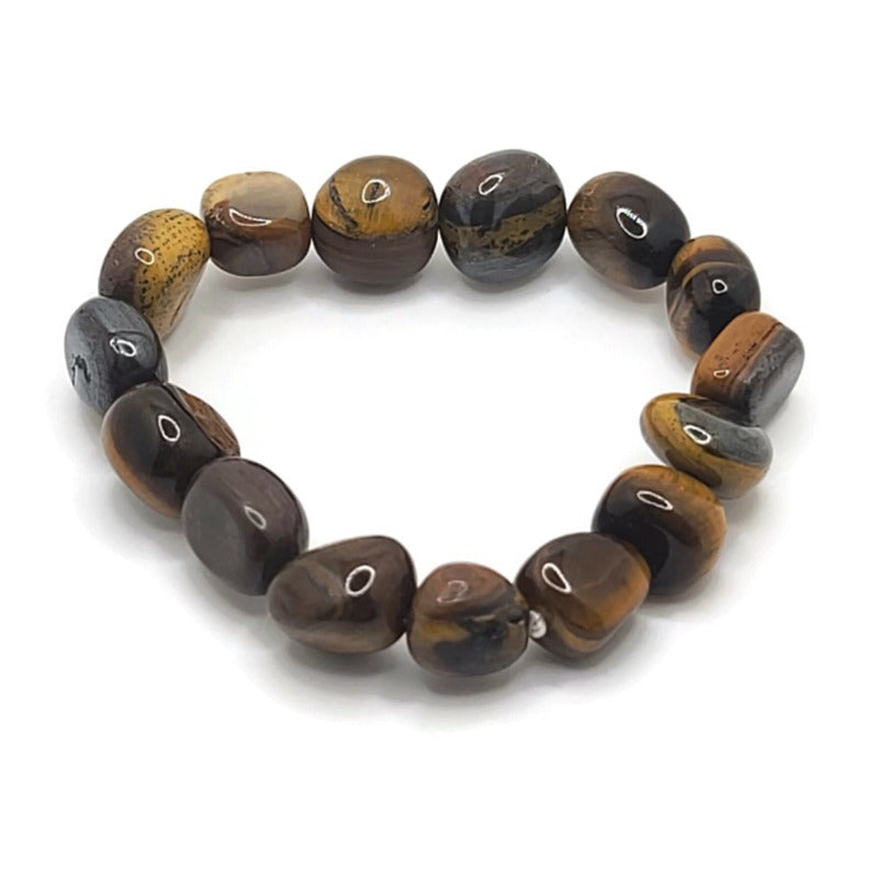 Thorn Ridge Tiger's Eye Elastic Tumbled Stone Bracelet