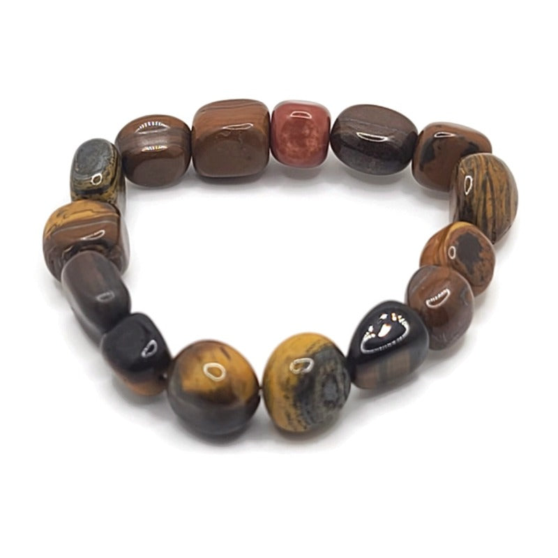 Thorn Ridge Tiger's Eye Elastic Tumbled Stone Bracelet