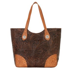 American West Annie's Secret Collection Large Zip Top Tote With Secret Compartment