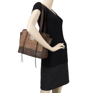 American West Annie's Secret Collection Zip Top Tote With Secret Compartment