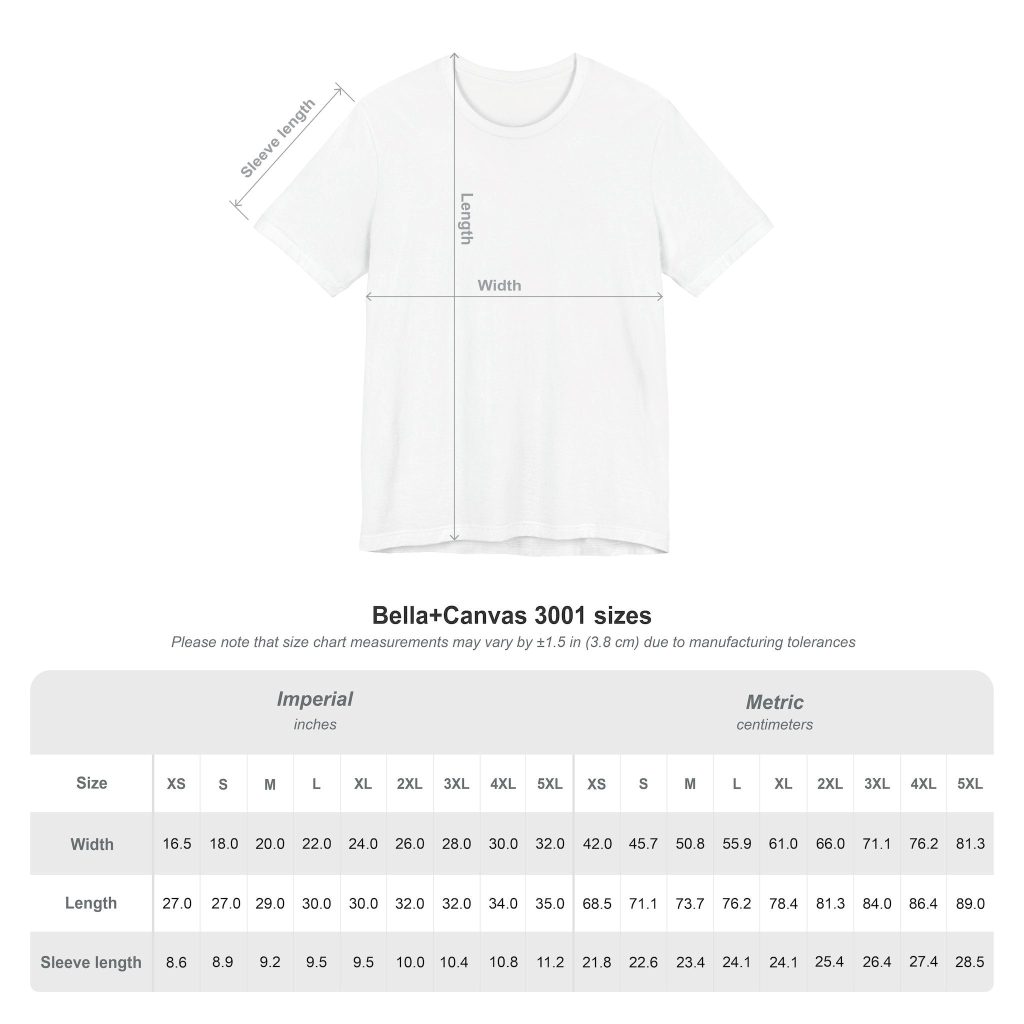 Bella+Canvas Size Chart