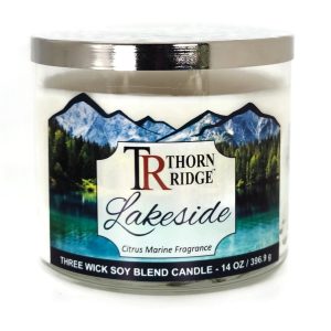 Lakeside: Citrus Marine Scented Three Wick Soy Blend Candle