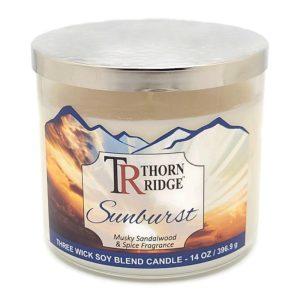 Sunburst: Musky Sandalwood & Spice Three Wick Soy Blend Candle