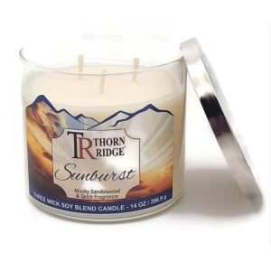 Sunburst: Musky Sandalwood & Spice Three Wick Soy Blend Candle