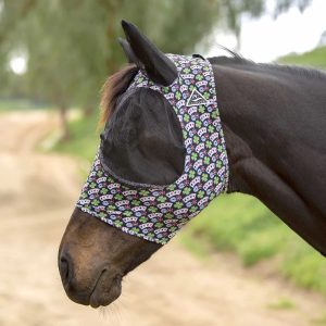 Professional's Choice Comfort Fit Lycra Horse Fly Mask with Ears in color poker and size cob.