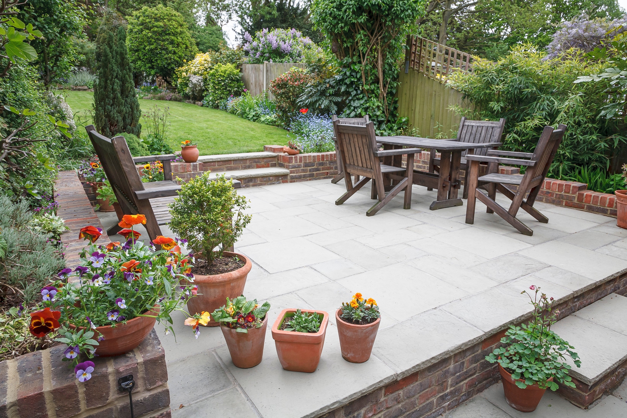 landscaped patio